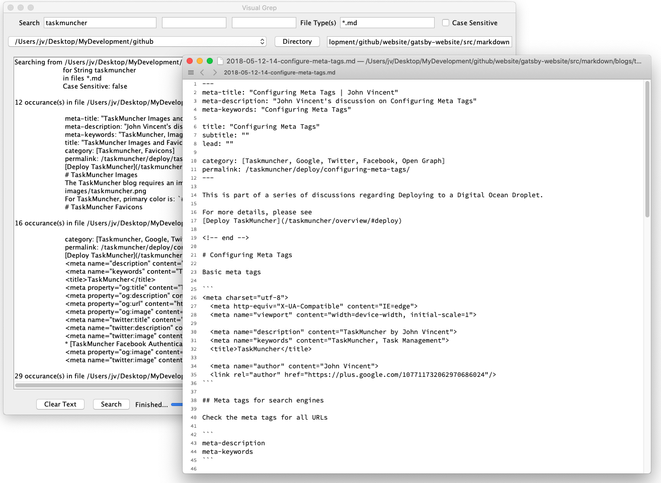 grep tool for mac